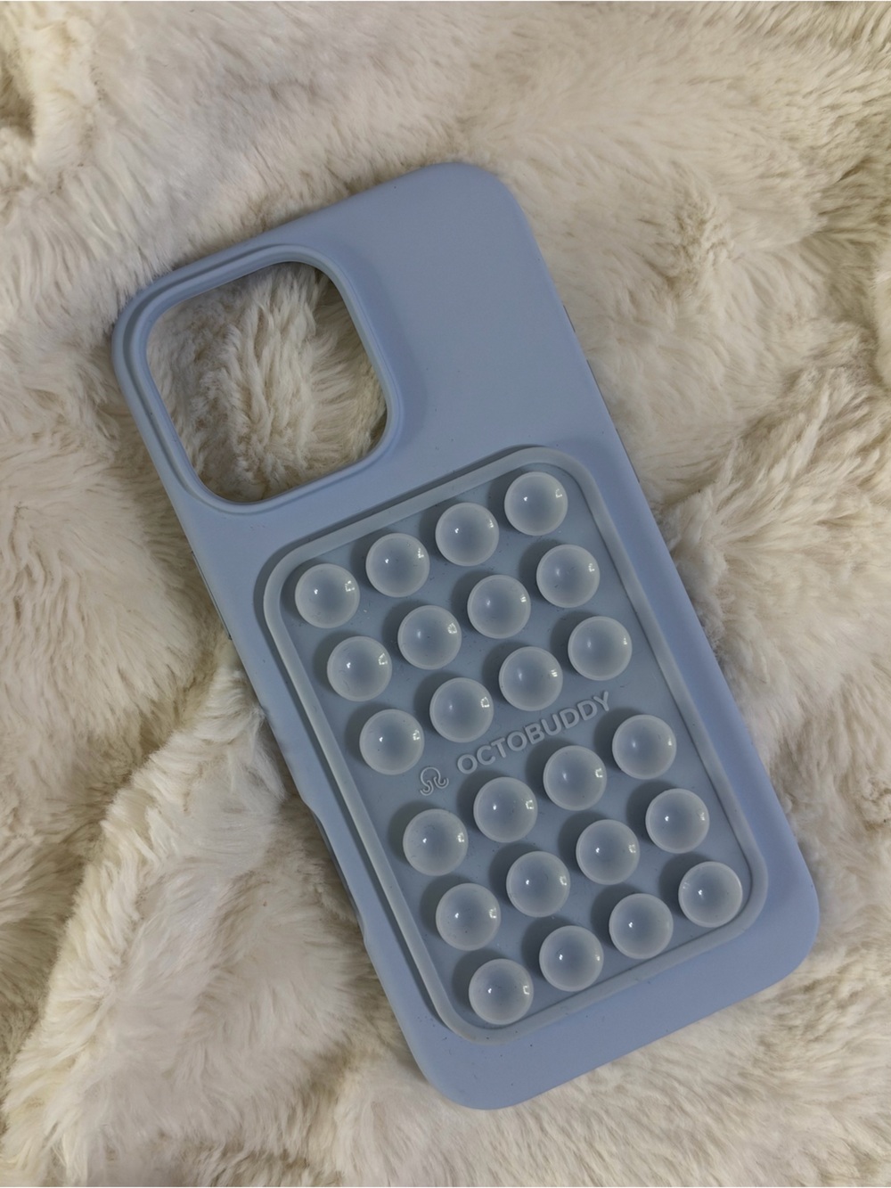 Silicone iPhone 16 Pro Max Case with Octobuddy - Light Blue